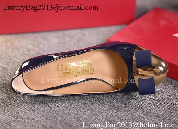 Salvatore Ferragamo 85MM Pump Patent Leatehr FL0610 Blue