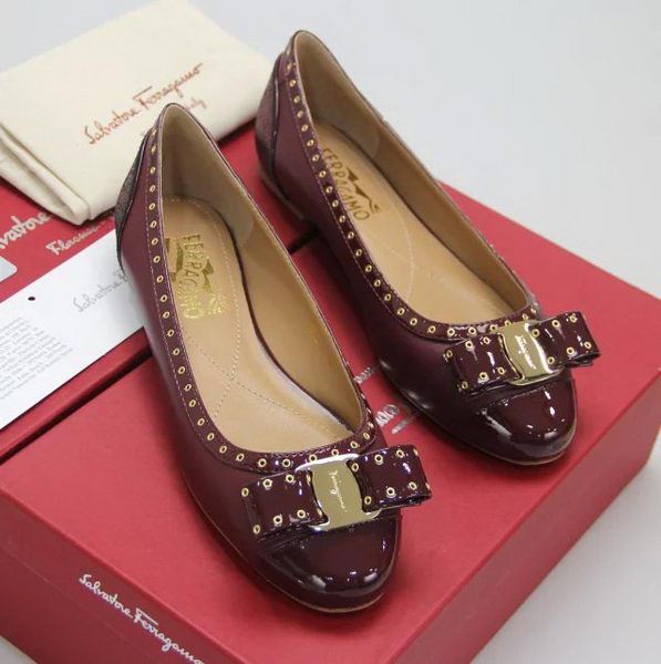 Salvatore Ferragamo Ballerina Flat FL0637 Burgundy