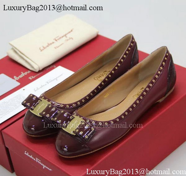 Salvatore Ferragamo Ballerina Flat FL0637 Burgundy