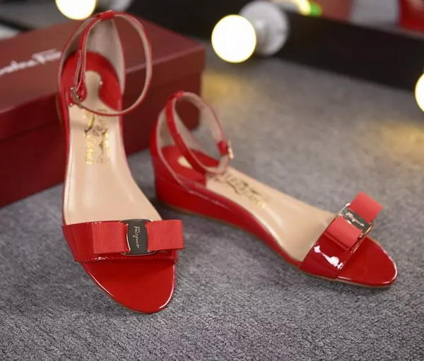 Salvatore Ferragamo Patent Leather Sandal FL0615 Red