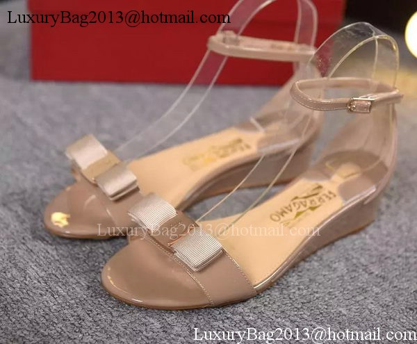 Salvatore Ferragamo Patent Leather Sandal FL0616 Apricot