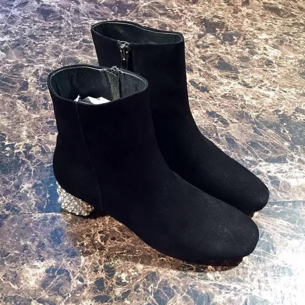 miu miu Ankle Boot Suede Leather MM391 Black