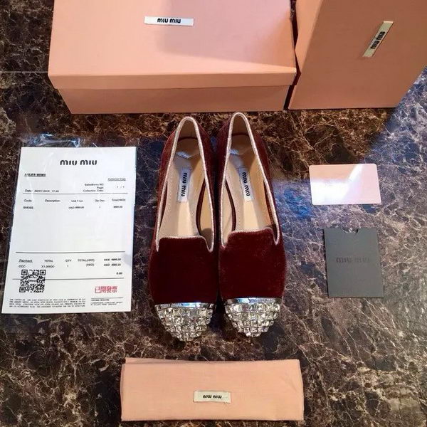 miu miu Ballerina Flat MM375 Burgundy