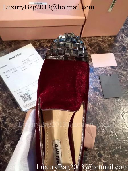 miu miu Ballerina Flat MM375 Burgundy