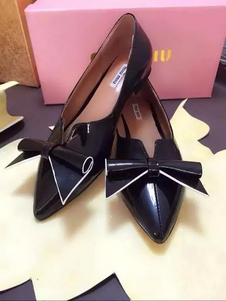 miu miu Patent Leather Flat MM353 Black