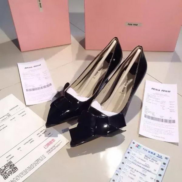 miu miu Patent Leather Flat MM380 Black