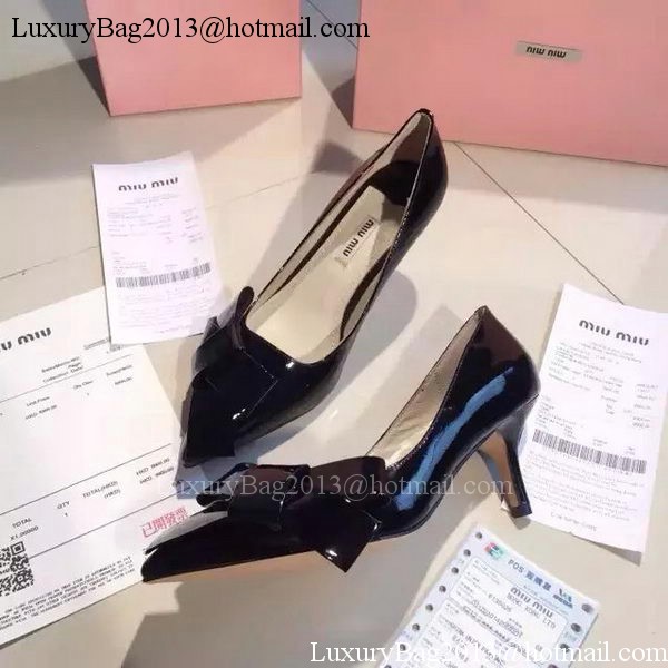 miu miu Patent Leather Flat MM380 Black