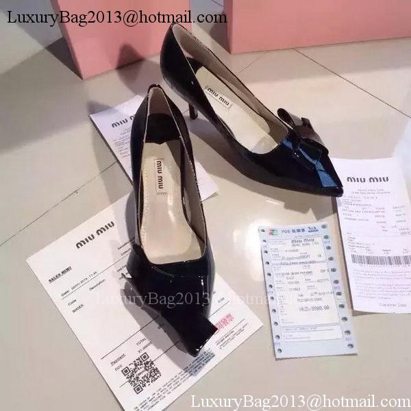 miu miu Patent Leather Flat MM380 Black