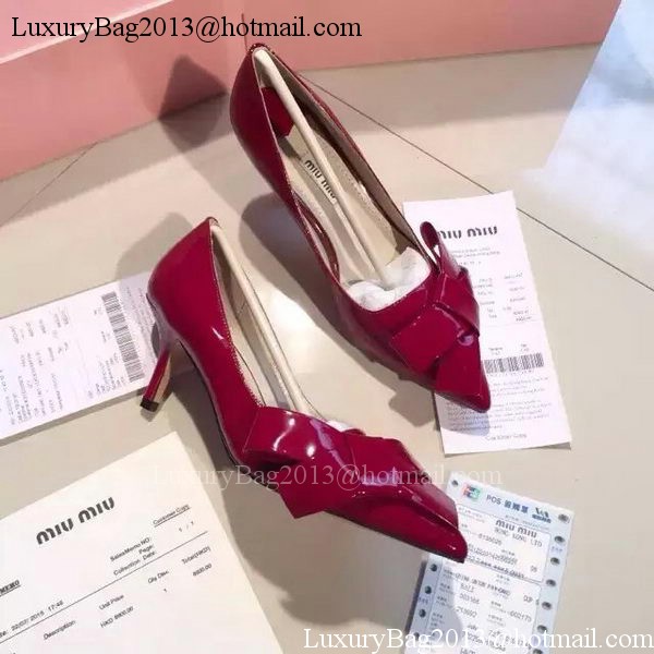 miu miu Patent Leather Flat MM381 Red