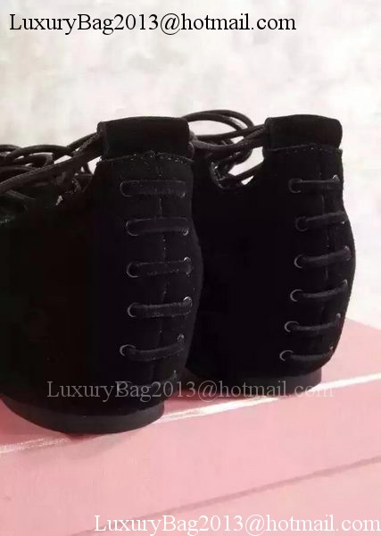 miu miu Suede Leather Flat MM358 Black