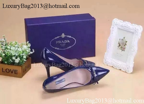 Prada 80mm Leather Pump PD521 Blue