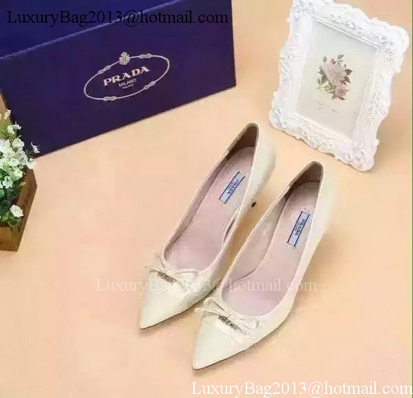 Prada 80mm Leather Pump PD522 White