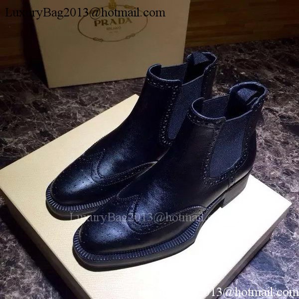 Prada Ankle Boot Leather PD555 Black