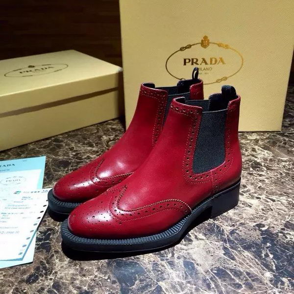 Prada Ankle Boot Leather PD556 Red