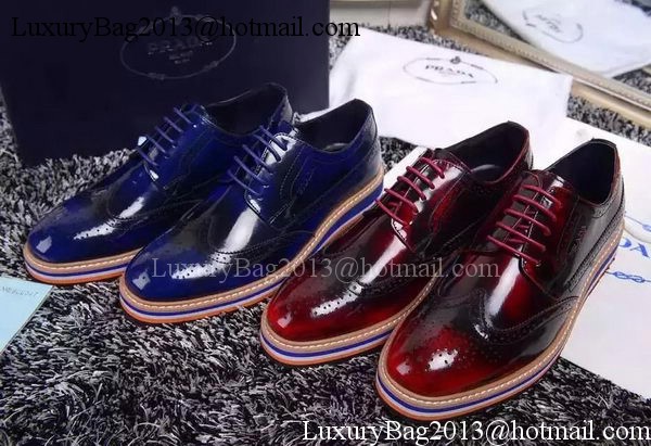 Prada Casual Shoes Leather PD474 Blue