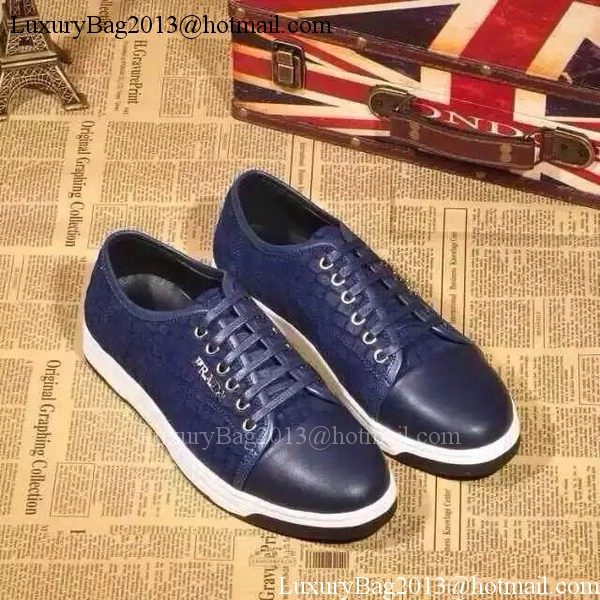 Prada Casual Shoes Leather PD486 Blue