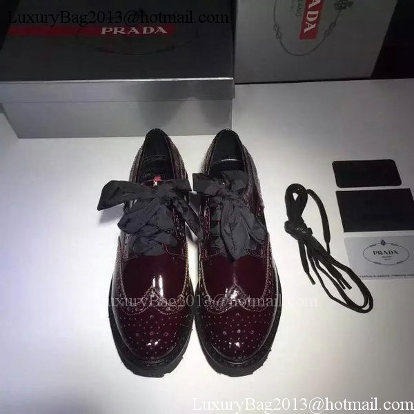 Prada Casual Shoes Leather PD530 Burgundy