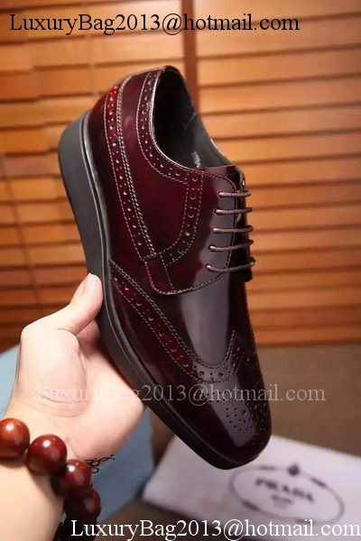 Prada Casual Shoes Leather PD540 Burgundy