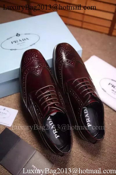 Prada Casual Shoes Leather PD540 Burgundy