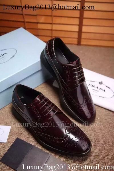 Prada Casual Shoes Leather PD540 Burgundy