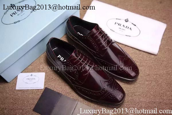 Prada Casual Shoes Leather PD540 Burgundy