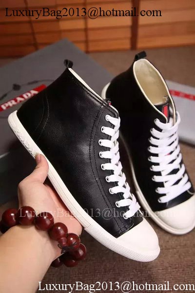 Prada Casual Shoes Leather PD543 Black