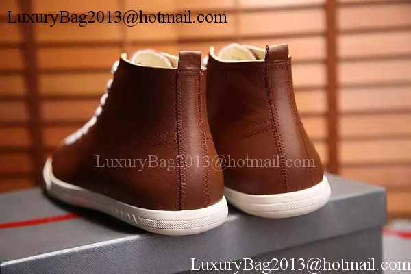 Prada Casual Shoes Leather PD546 Brown