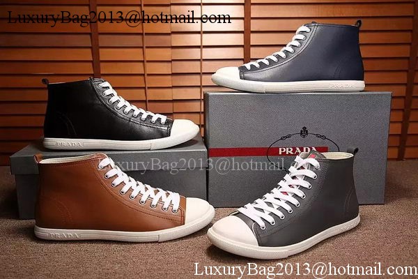 Prada Casual Shoes Leather PD546 Brown