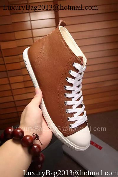 Prada Casual Shoes Leather PD546 Brown