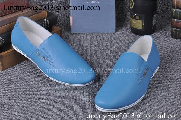 Prada Casual Shoes Leather PD547 Light Blue