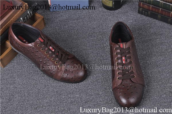 Prada Casual Shoes Leather PD549 Brown