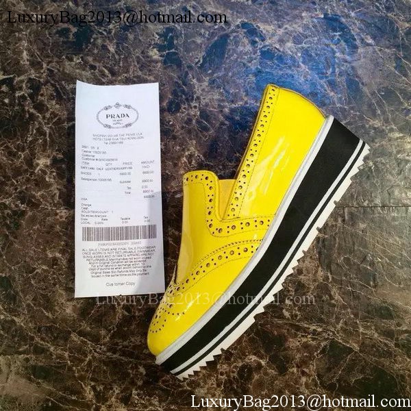 Prada Casual Shoes Leather PD551 Yellow