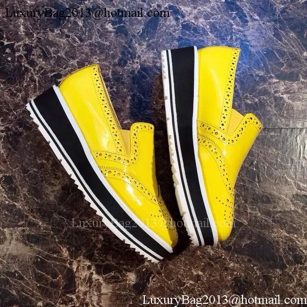 Prada Casual Shoes Leather PD551 Yellow