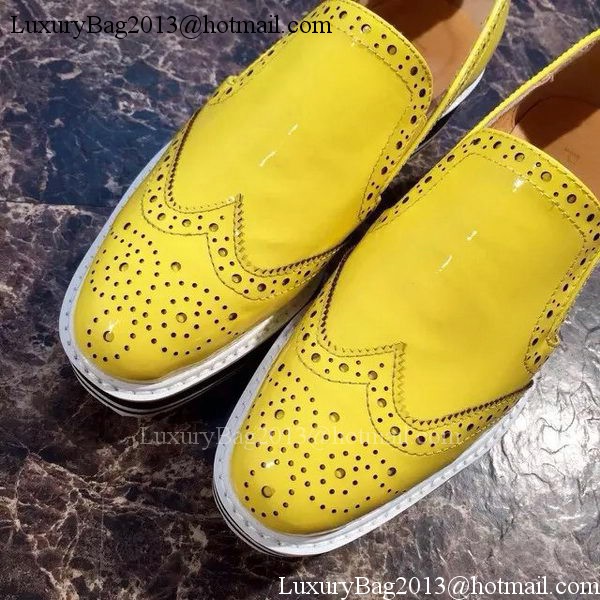 Prada Casual Shoes Leather PD551 Yellow