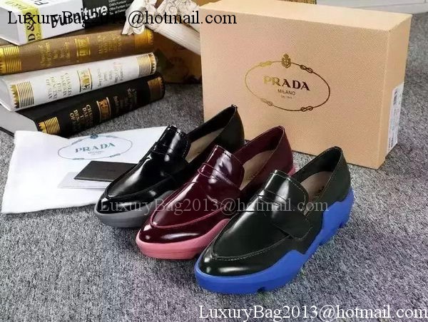 Prada Casual Shoes Patent Leather PD463 Burgundy