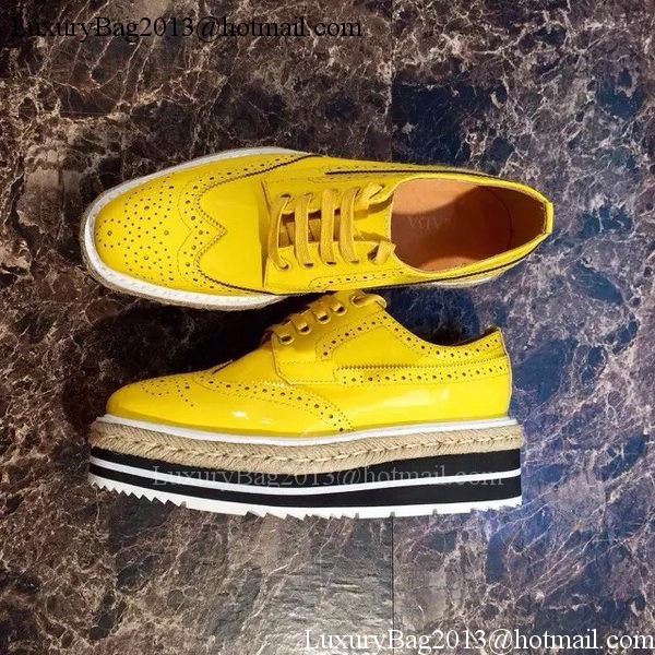 Prada Casual Shoes Patent Leather PD511 Yellow