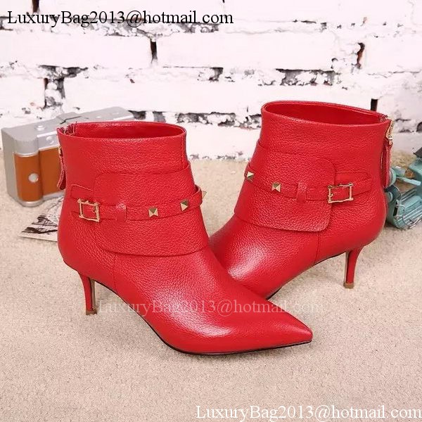 Valentino Ankle Boot Leather VT628 Red