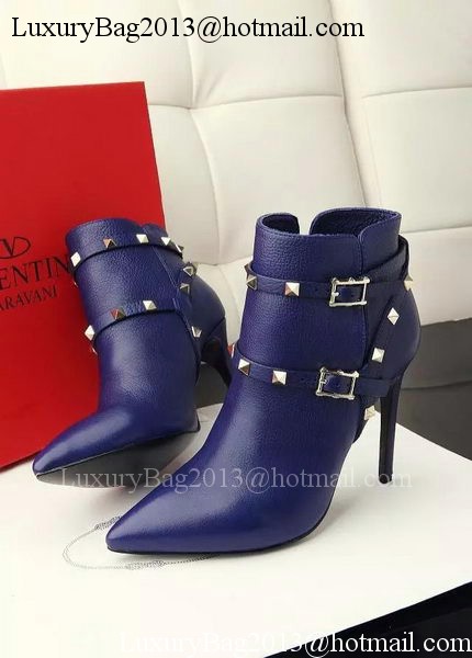 Valentino Ankle Boot Leather VT644 Blue