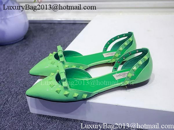 Valentino Leather Flat VT576 Green