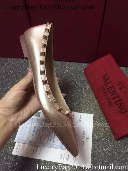 Valentino Leather Flat VT579 Gold