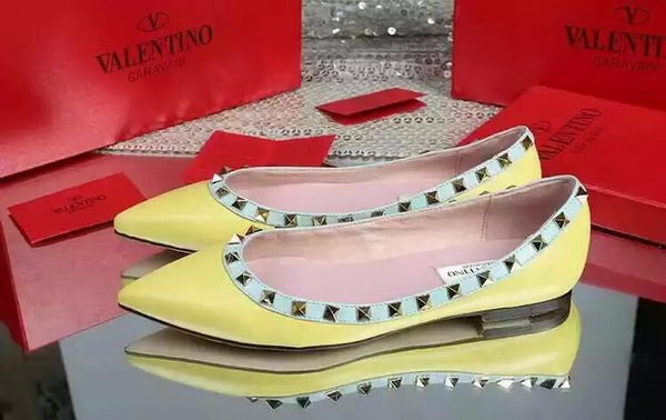 Valentino Leather Flat VT598 Yellow