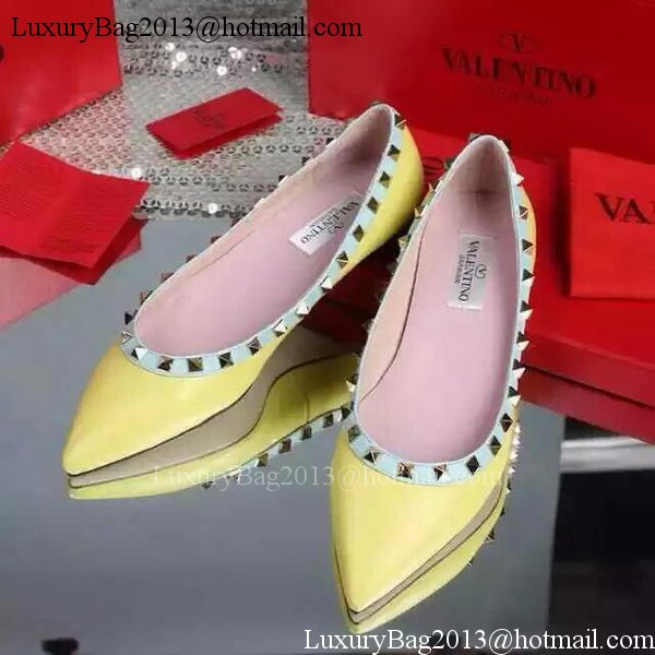 Valentino Leather Flat VT598 Yellow