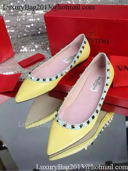 Valentino Leather Flat VT598 Yellow