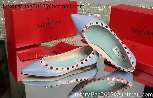 Valentino Leather Flat VT599 Light Blue