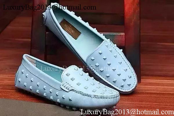 Valentino Leather Flat VT604 Light Blue