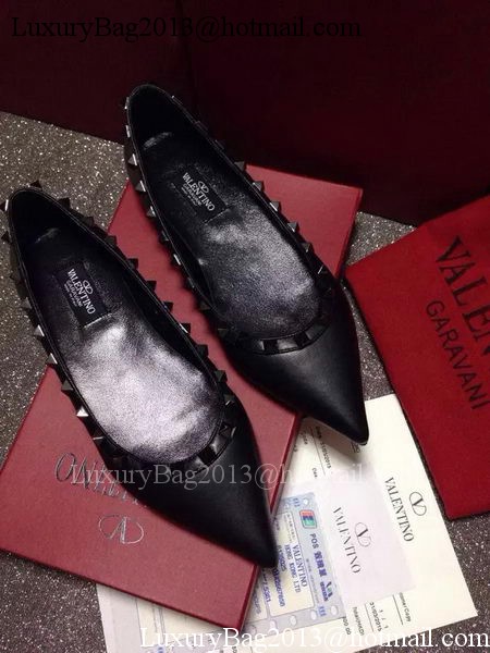 Valentino Leather Flat VT662 Black