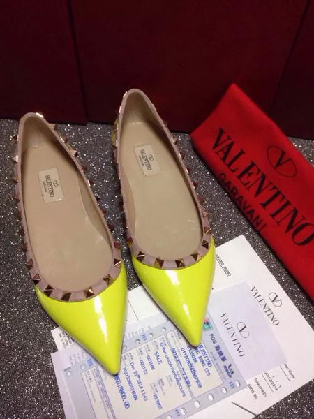 Valentino Leather Flat VT666 Yellow