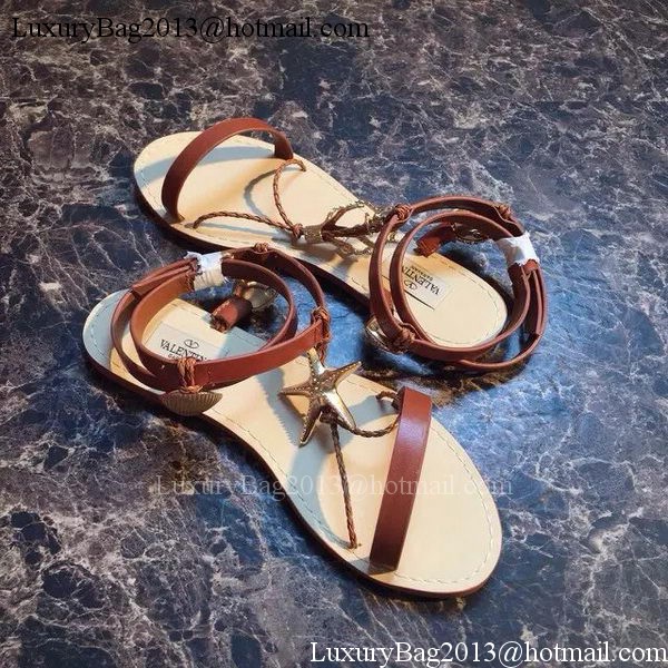 Valentino Leather Sandal VT601 Brown