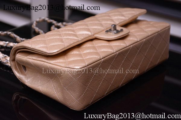 Chanel 2.55 Series Flap Bag Gold Original Caviar Leather A1112 Silver