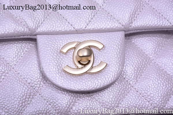 Chanel 2.55 Series Flap Bag Silver Original Caviar Leather A1112 Gold